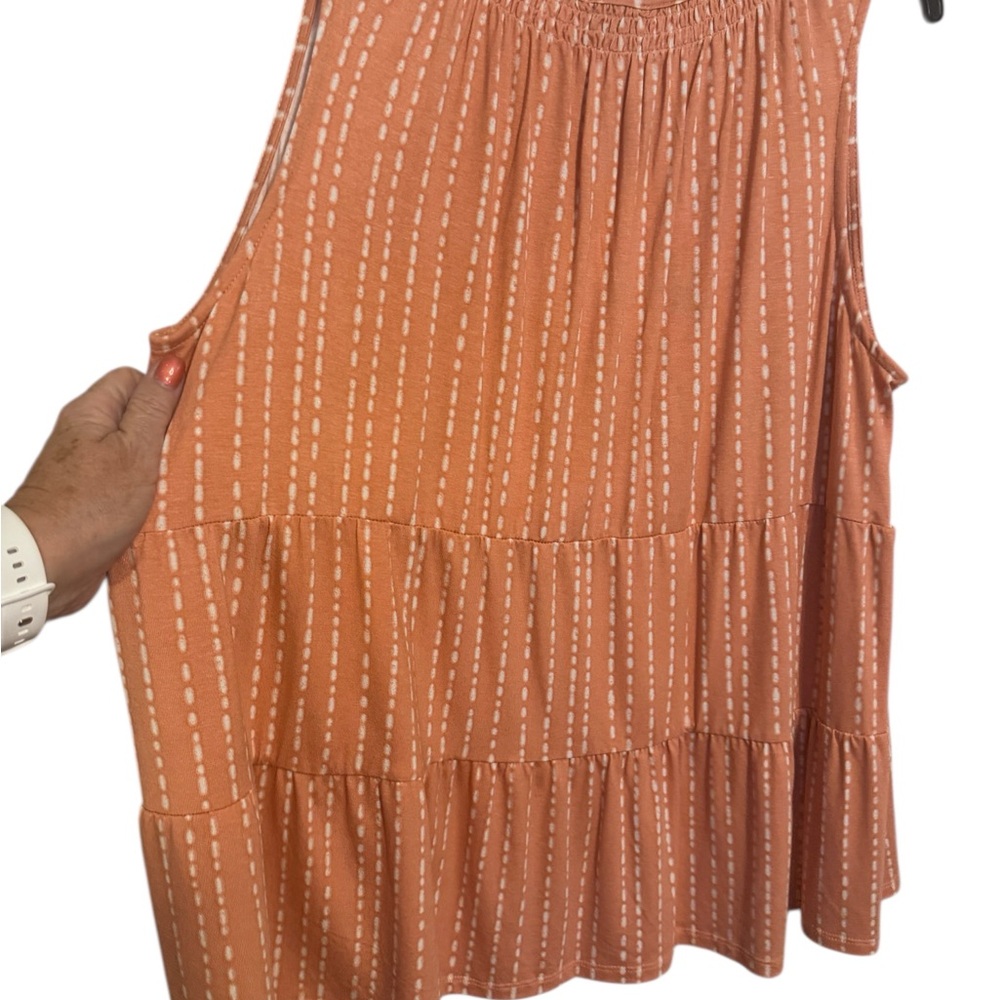 NWT WONDERLY PRINT SLEEVELESS TAN TOP SPRING/SUMMER  2X/PETITE     #CL - Picture 5 of 8